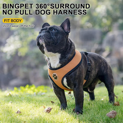 BINGPET No Pull Dog Harness,Soft Mesh Breathable All Weather Vest Harness,Safety Protection Design