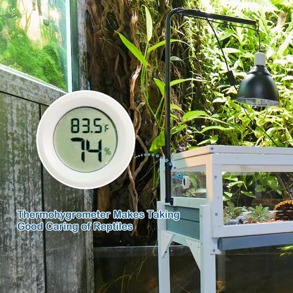Tortoise Habitat Enclosure Turtle House Indoor Reptile Cage with Hygrothermograph Adjustable Lam
