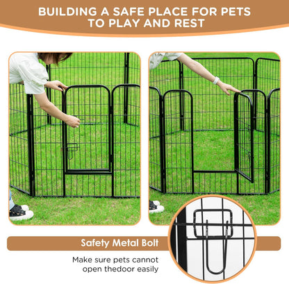 BestPet Dog Playpen Indoor 40 inch 6 Panels Metal Dog Pen Pet Dog Fence Outdoor Exercise Pen with