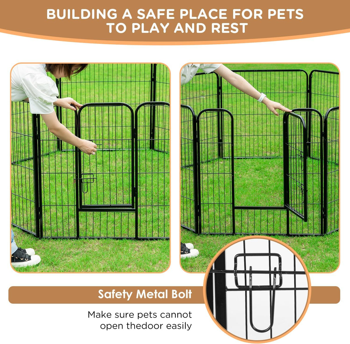 BestPet Dog Playpen Indoor 40 inch 12 Panels Metal Dog Pen Pet Dog Fence Outdoor Exercise Pen with