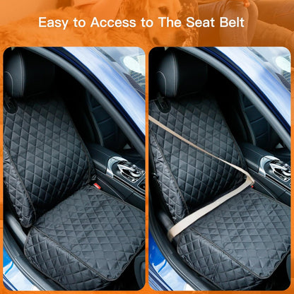 PETICON Waterproof Front Seat Car Cover 2 Pack, Full Protection Dog Car Seat Cover with Side Flaps