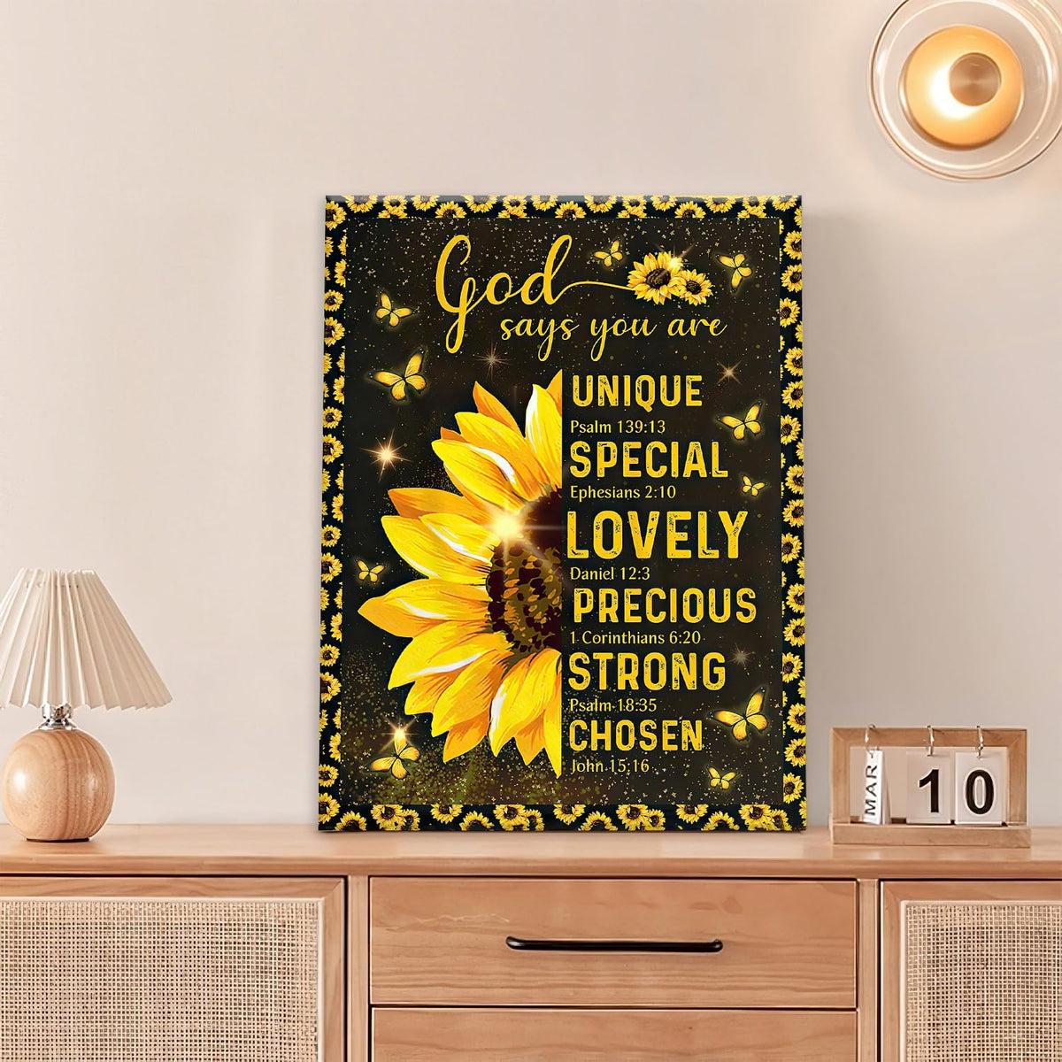 Christian Sunflower Bathroom Pictures Wall Art, Bible Verse Bathroom Wall Decor for Bedroom Office