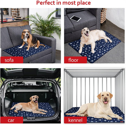 Dog Crate Mat (42" X 28"), Soft Dog Bed Mat with Cute Prints, Personalized Crate Pad, Anti-Slip