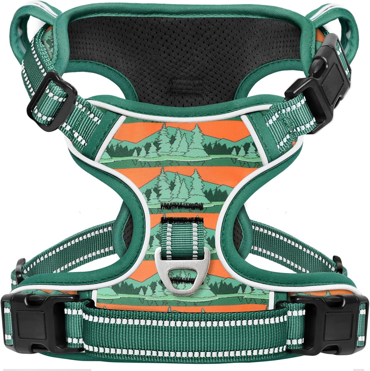 Timos No Pull Dog Harness,No Choke Front Clip Dog Reflective Harness,Adjustable Soft Padded Pet