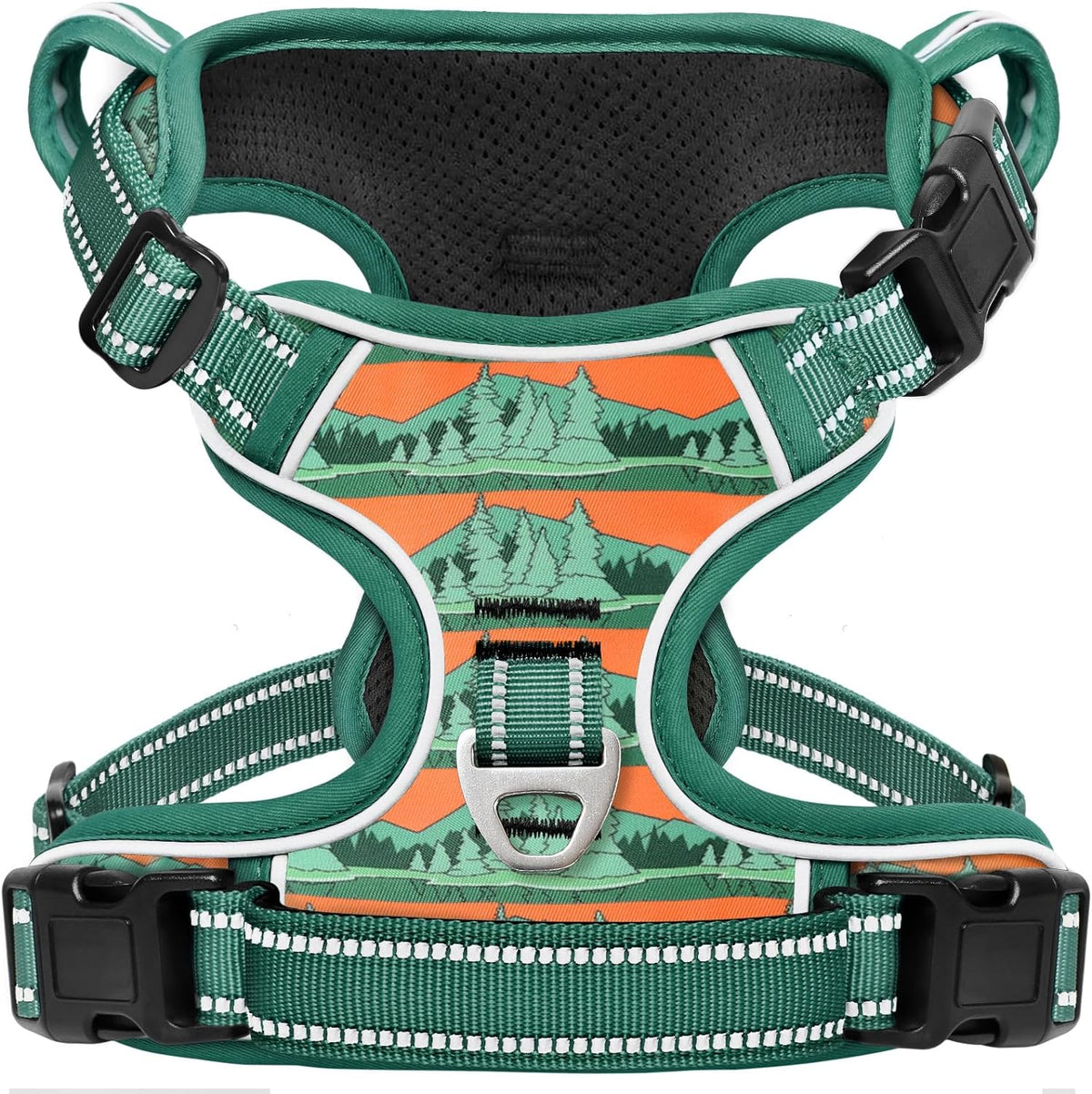 Timos No Pull Dog Harness,No Choke Front Clip Dog Reflective Harness,Adjustable Soft Padded Pet