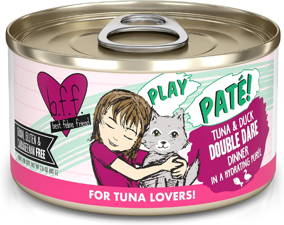 Weruva B.F.F. Play - Best Feline Friend Paté Lovers, Aw Yeah!, Tuna & Duck Double Dare with Tuna &