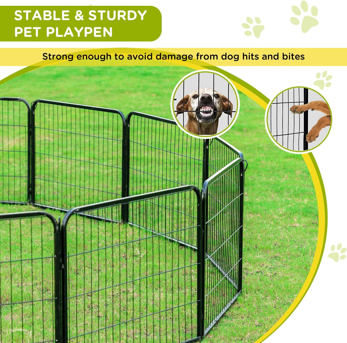 BestPet | Dog Playpen Extender | 24 Inch, 4 Panels | Heavy Duty Metal Pet Exercise Pen | Indoor