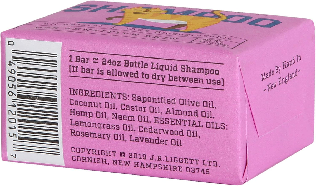 JR Liggett’s Natural Cat Shampoo Bar for Sensitive Skin - 100% Detergent Free, Non-GMO &