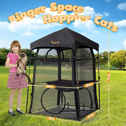 Extra Large Catio Outdoor Cat Enclosure, Rywell 3-Tier Spacious Outdoor Cat Tent