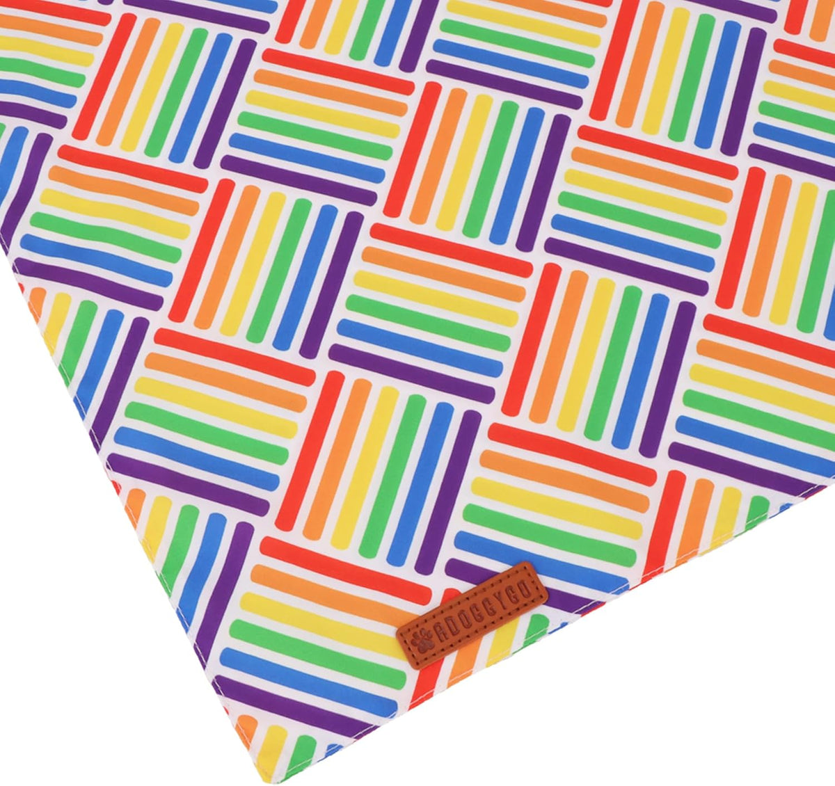 ADOGGYGO Rainbow Dog Bandana, Holiday Pet Scarf, Adjustable Fit Colorful Rainbow Bandanas for