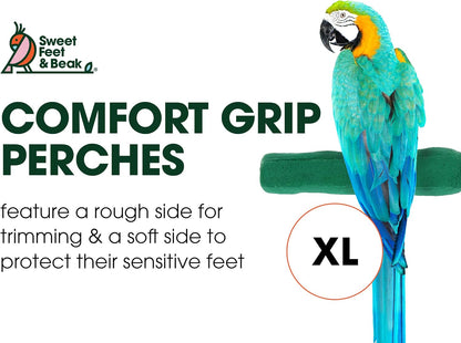 Comfort Grip Safety Perch for Bird Cages - Pedicure Perch for Birds to Keep Nails and Beaks in Top