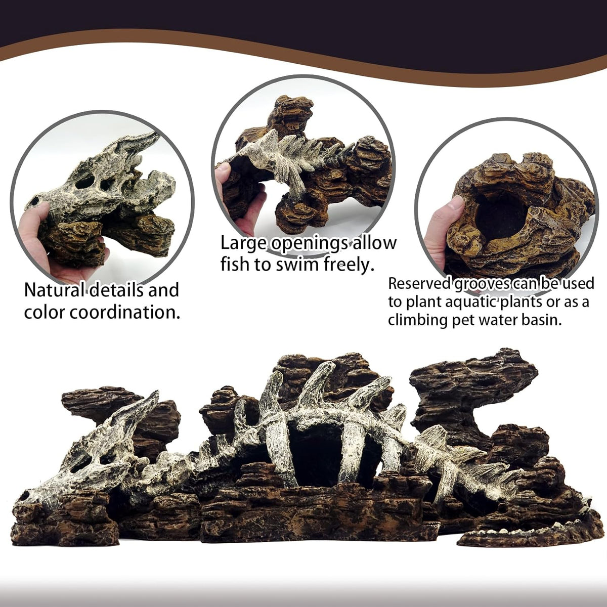 Fish Tank Decor Rocks.Aquarium Decoration Model.Easy Superior Aquascape (Wilderness Keel)