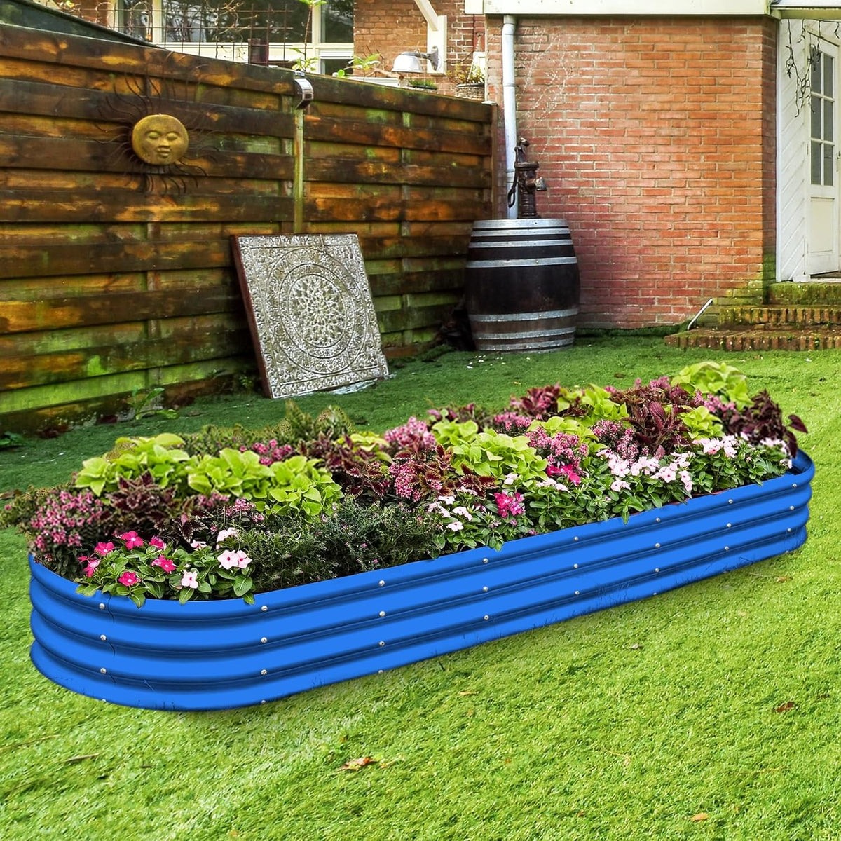 Land Guard 8×2×1ft Galvanized Raised Garden Bed Kit, 108 Gallon Capacity Raised Garden Boxes