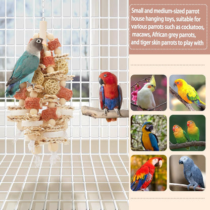 Bird Toys That is 17.5 Inches in Length, Parrot Toy Designed for Chewing Features Natural Corn cob