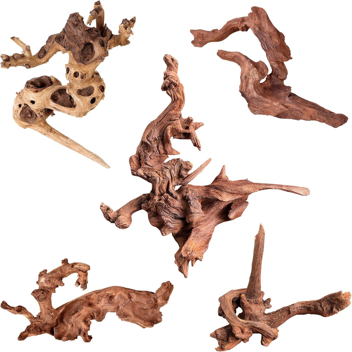 majoywoo Natural Small Coral Driftwood for Aquarium Decor Fish Tank Decorations, Assorted Driftwood