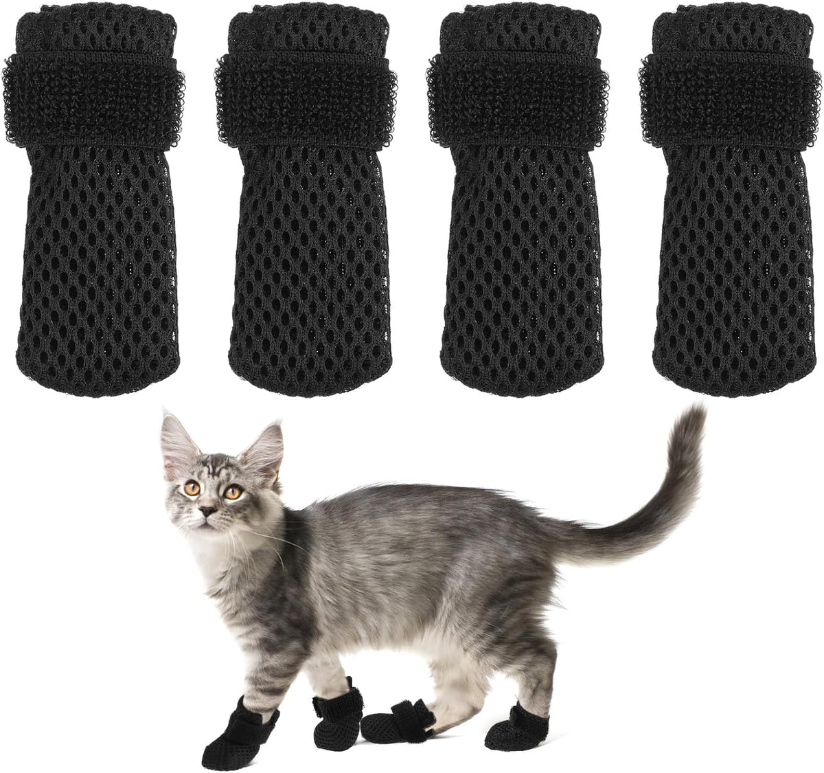 Cat Booties to Prevent Scratching: 4pcs AntiScratch Cat Claw Covers for Feeding Medicine, Pet
