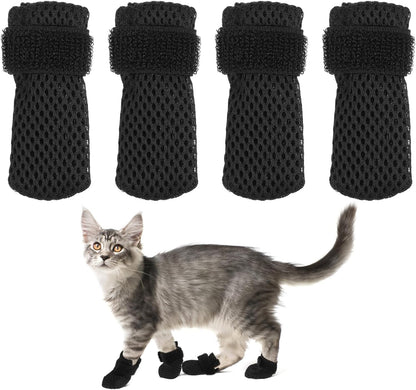 Cat Booties to Prevent Scratching: 4pcs AntiScratch Cat Claw Covers for Feeding Medicine, Pet