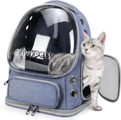 Cat Backpack Carrier, Breathable Cat Carrier Large Space Bubble Pet Backpack for Kitty Small Dog up