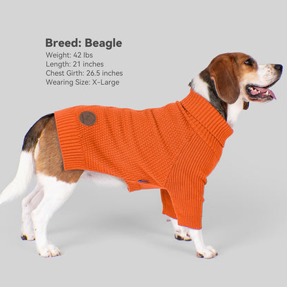 cyeollo 4XL Dog Sweater,Pullover Turtleneck for Large Dogs Classic Knitwear Fall Winter Cold
