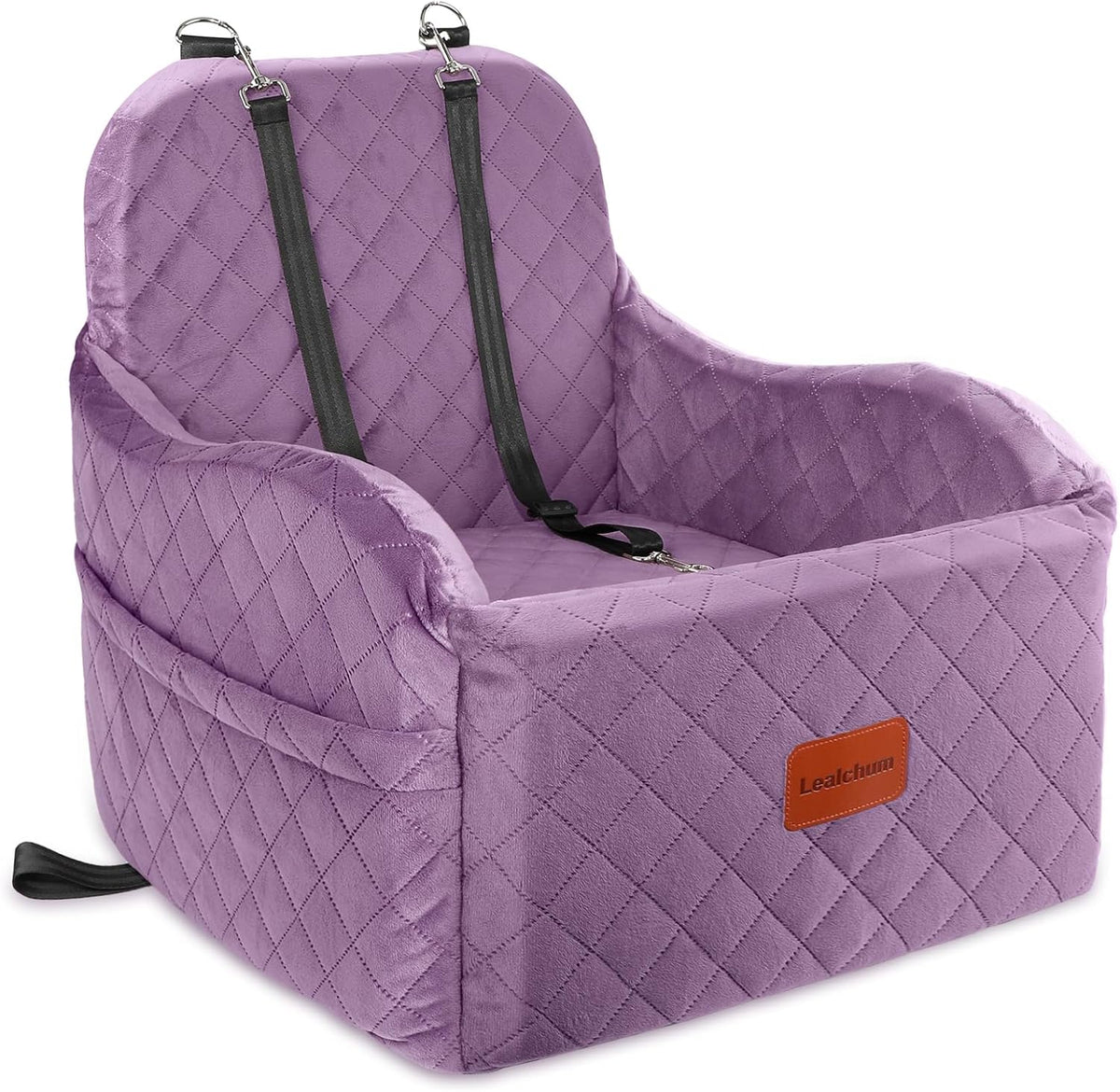 Dog Booster Car Seat for Small/Medium Dogs,Puppy Portable Car Bed with Elevated Cushion,Fully