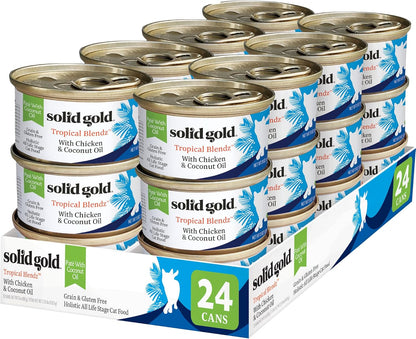 Solid Gold Wet Cat Food Pate in Coconut Oil - Healthy Canned Cat Food Pate w/Real Chicken, Omega
