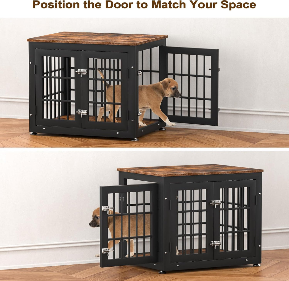 26 Inch Heavy Duty Dog Crate Furniture for Small Dogs, Decorative Pet House End Table, Wooden Cage