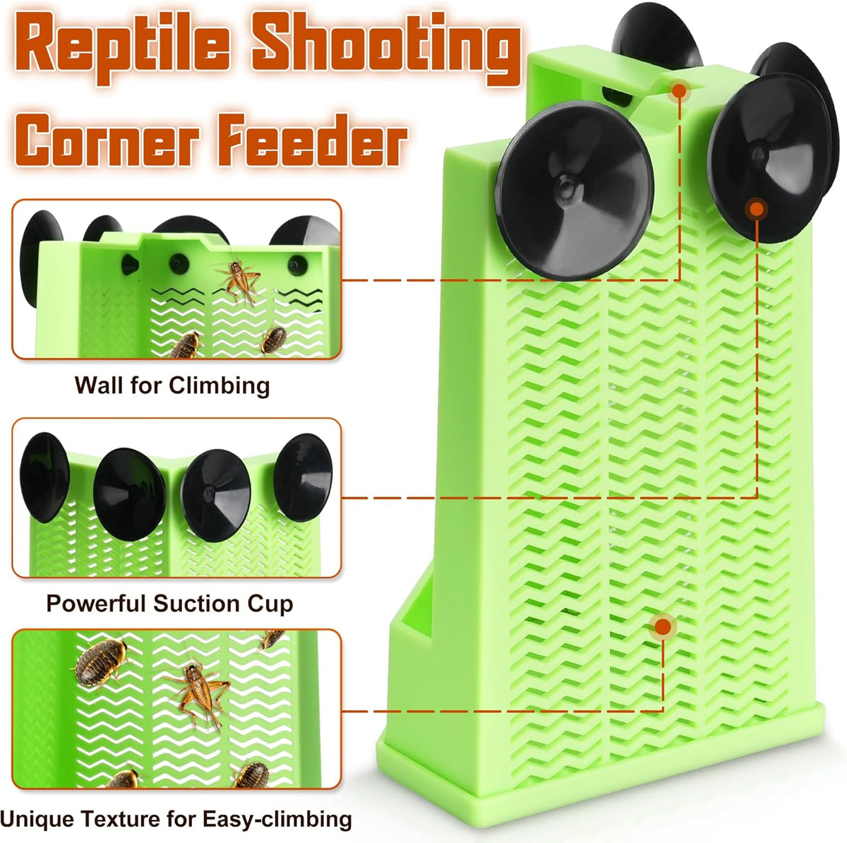 Reptile Corner Hunting Bowl - Glass Mount Insect Feeding Box for Reptile with Suction Cup which is