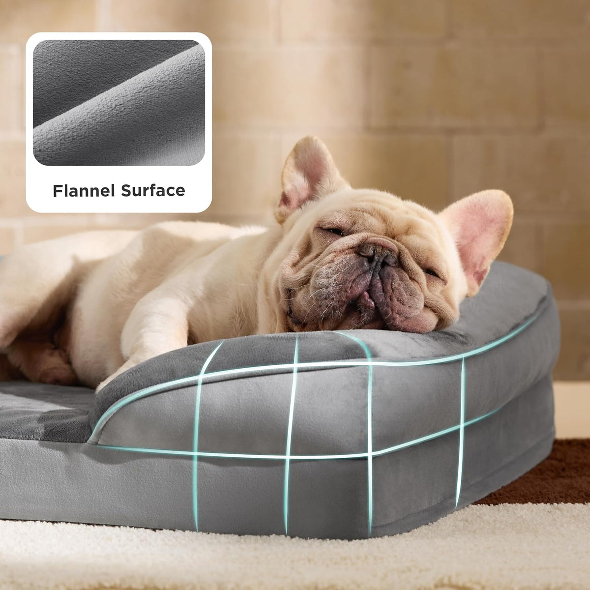 Bedsure Orthopedic Dog Bed Medium Size Dogs - Washable Medium Dog Cat Bed Waterproof, Comfort Pet