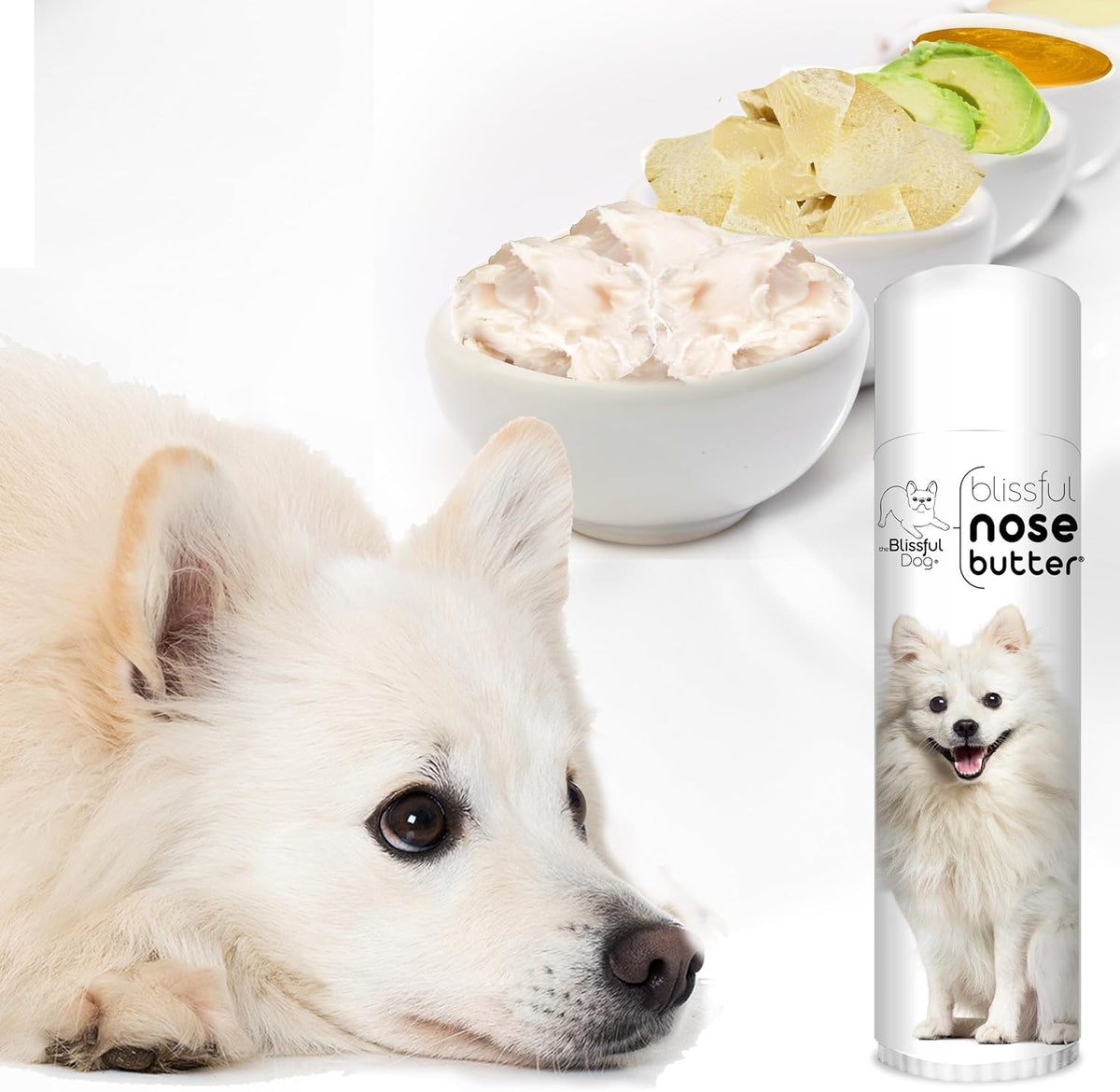 The Blissful Dog American Eskimo Nose Butter for Dry, Cracked Skin, Lick-Safe Dog Nose Balm with