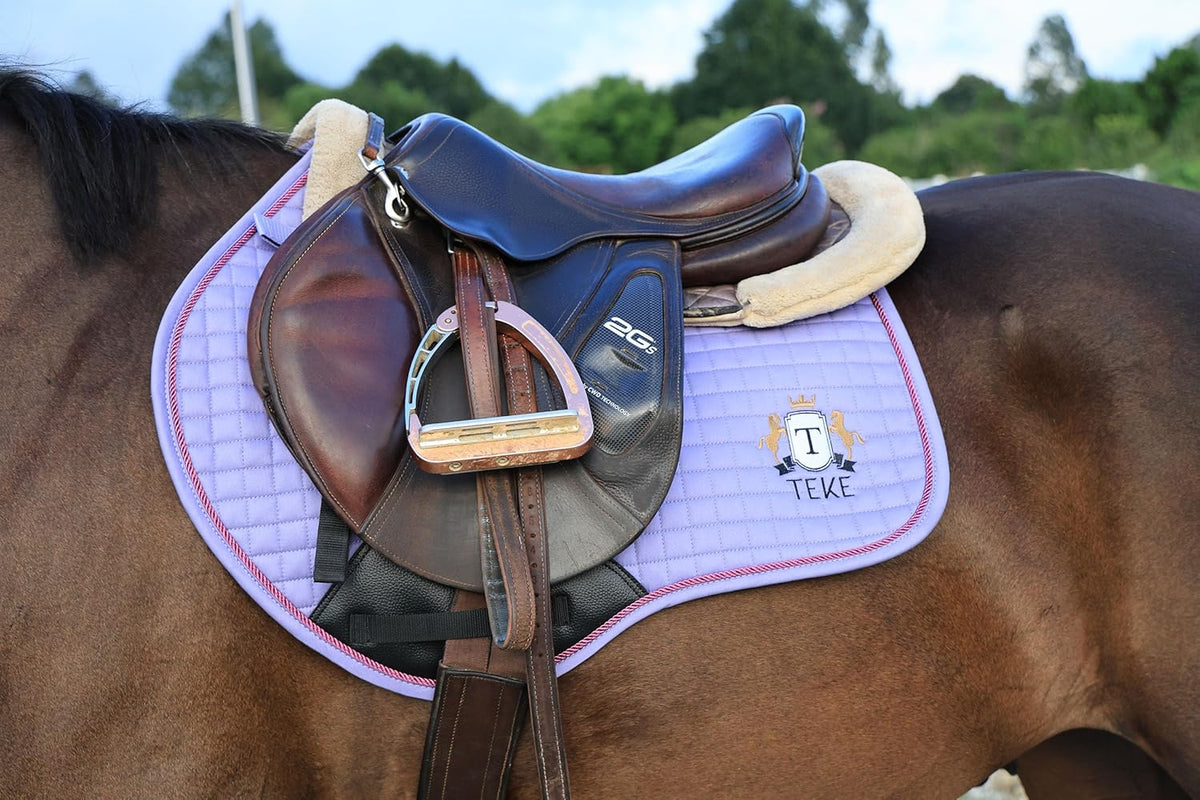 T TEKE Close Contact Saddle Pads,100% Cotton English Saddle Pads for Horses with Moisture-Wicking