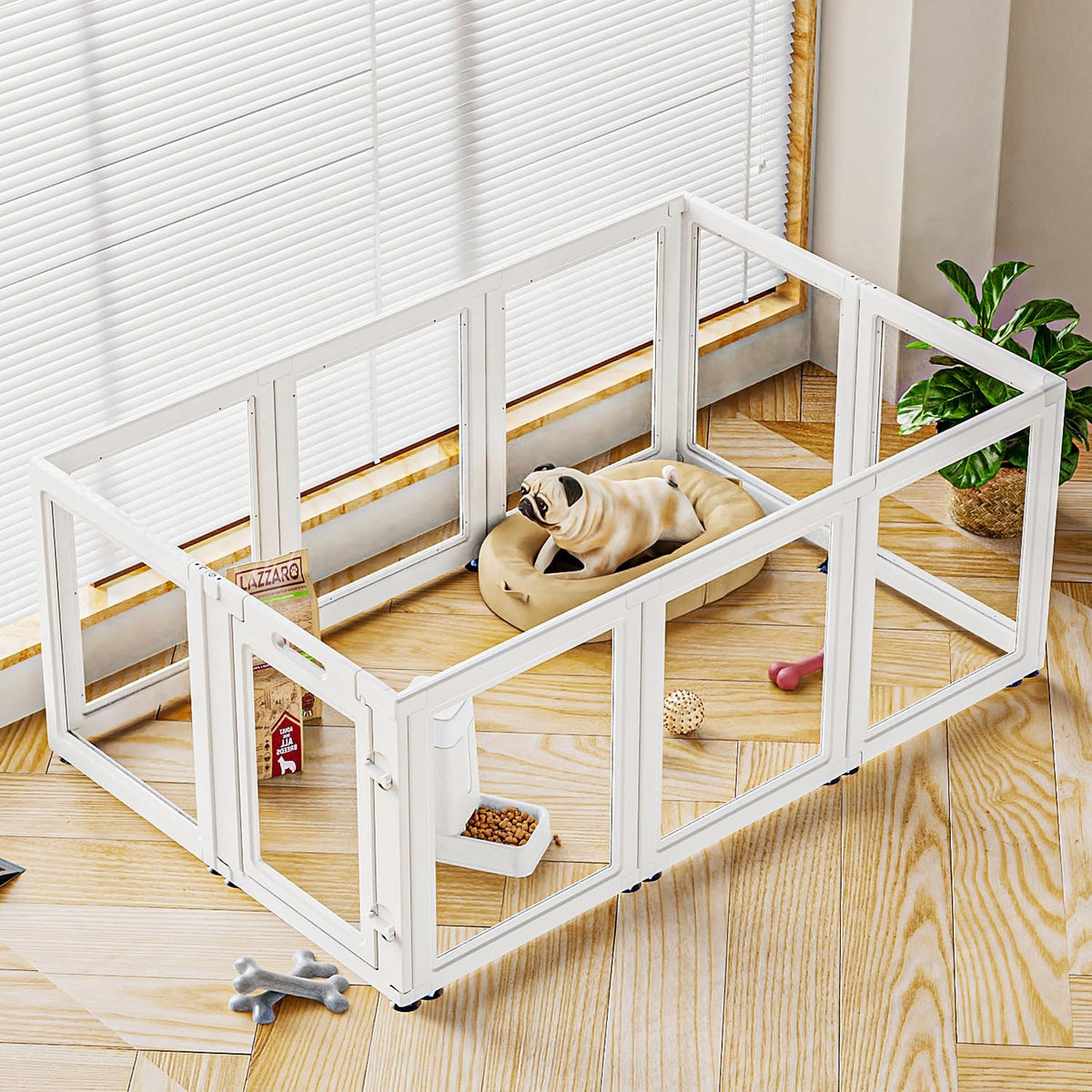 Clear Acrylic Dog Playpen Transparent Dog Playpen Indoor, Easy Assemble Clear Pet Pen for Puppy