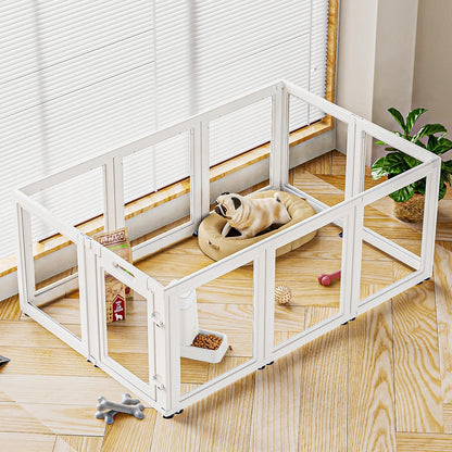 Clear Acrylic Dog Playpen Transparent Dog Playpen Indoor, Easy Assemble Clear Pet Pen for Puppy