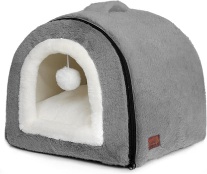 Cat Bed for Indoor Cats，Foldable cat cave，Anti-Slip & Water-Resistant Bottom，cat Houses for Indoor