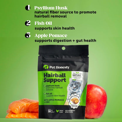 Cat Hairball Support Crunchy & Creamy Chews, Hairball Remedy Cat Treats, Furball Treatment