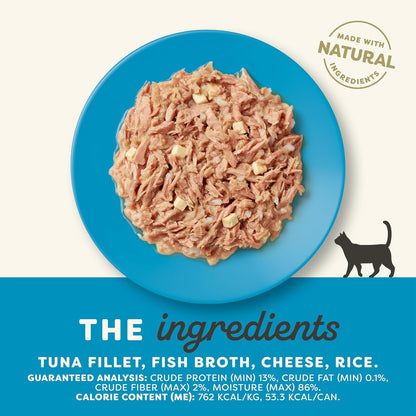 Applaws Wet Cat Food, 24 Count, Limited Ingredient Canned Wet Cat Food, Tuna Fillet with Cheese in