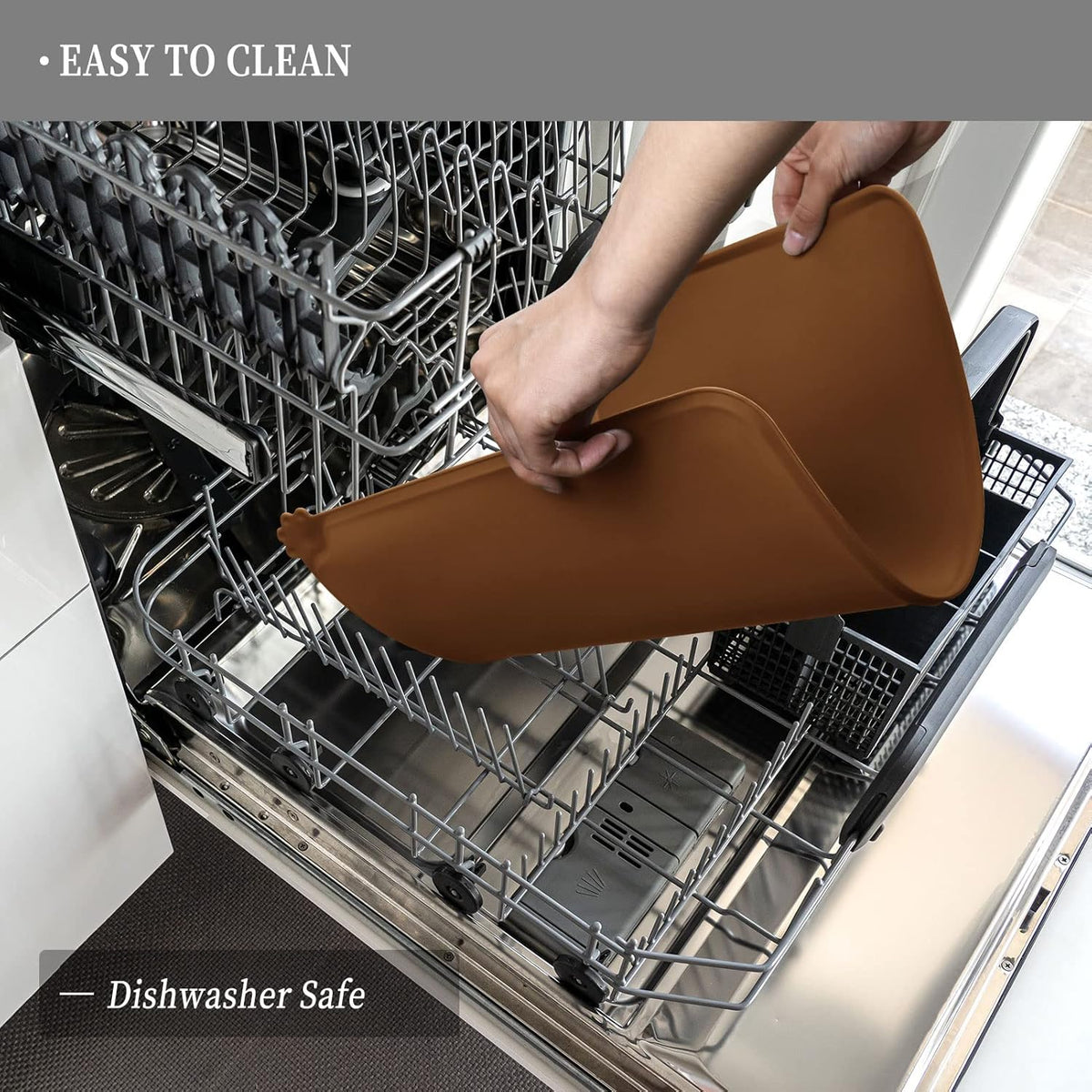 Waterproof Pet Feeding Mat with High Raised Edges, Heavier and Thicker Placemats for Cat Dog Water