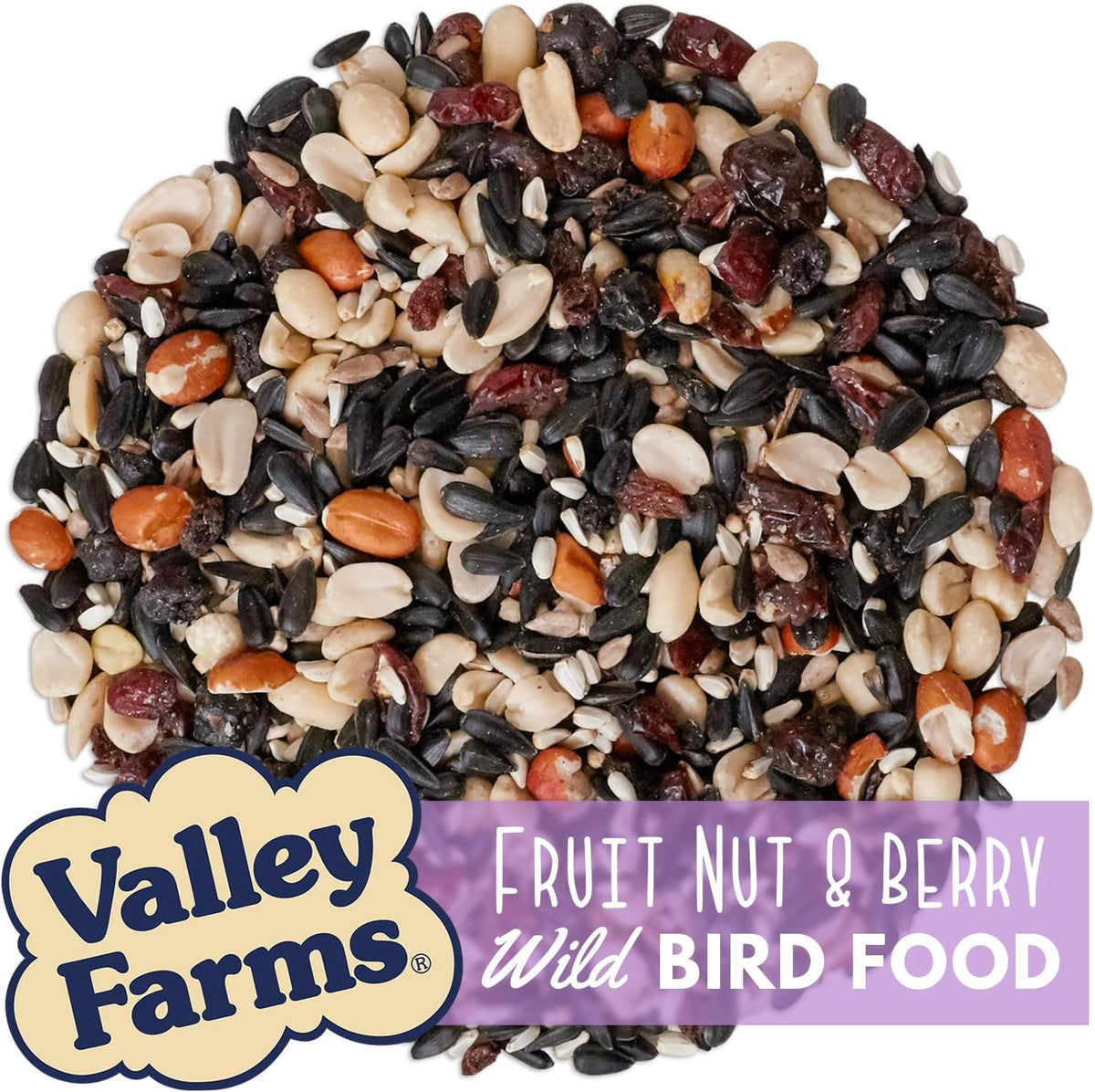 Valley Farms Fruit Nut & Berry 4 LB 2-Pack (8 LB Total) Wild Bird Food for Outside Feeders, Bird