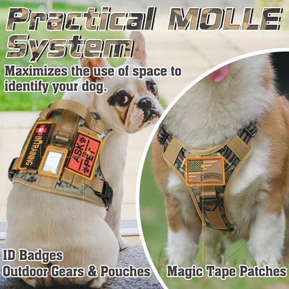 rabbitgoo Tactical Dog Harness for Large Dogs, No Pull Military Service Vest with Handle & Molle