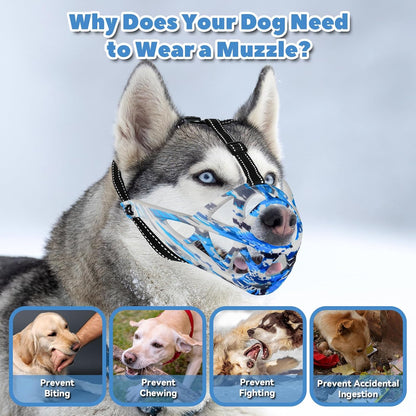 Dog Muzzle for Large Dogs, Medium and X-Large Aggressive Dog, Breathable Basket Muzzles, Suitable