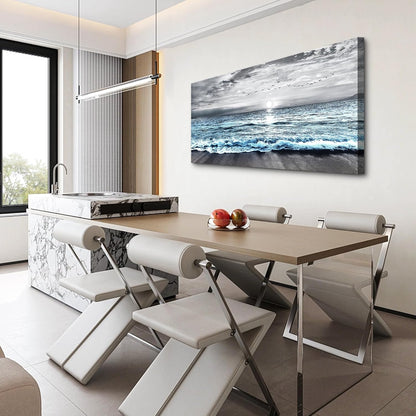Lapremoly Black And White Beach Wall Painting Canvas Wall Art For Living Room Large Wall Decor For