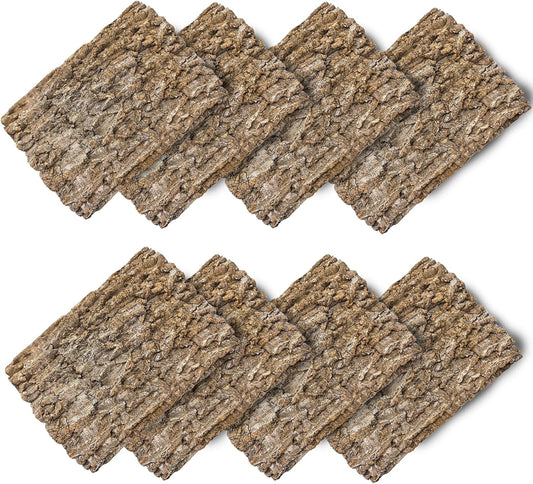 8PCS Cork Terrarium Background 15.7x11.8in Natural Large Cork Bark Backdrop Reptile Climbing Mat
