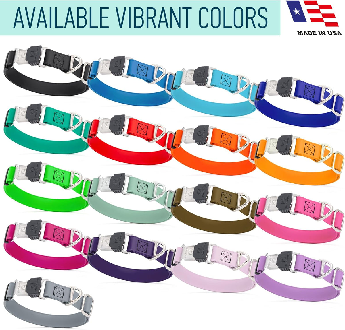 Dogline Biothane Waterproof Dog Collar with Herm Sprenger Stainless Steel Quick Release Buckle