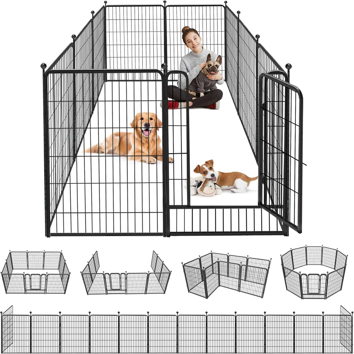 Dog Playpen 40 inch 10 Panels Indoor Dog Pen for Large/Medium/Small Dogs Heavy Duty Metal Dog Fence
