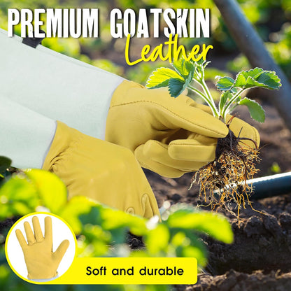 HANDLANDY Rose Gloves for Men & Women, Long Leather Gardening Gloves Thorn Proof, Best Garden Gifts