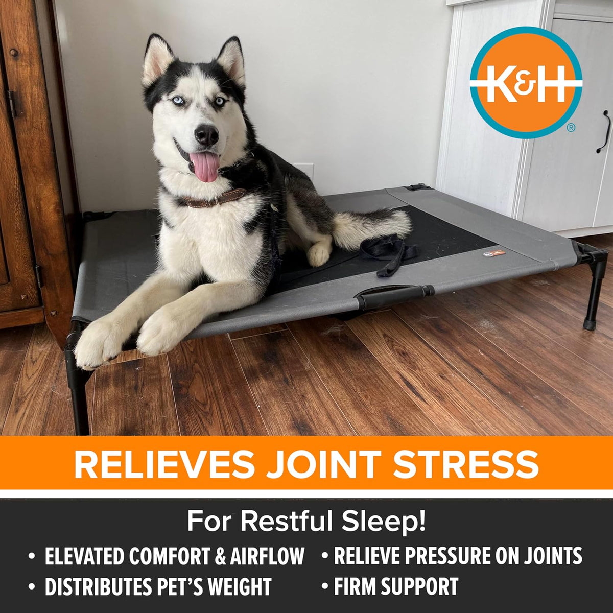 K&H Pet Products Outdoor Elevated Dog Cot, Breathable Cooling Elevated Cot Hammock Pet Bed for XL
