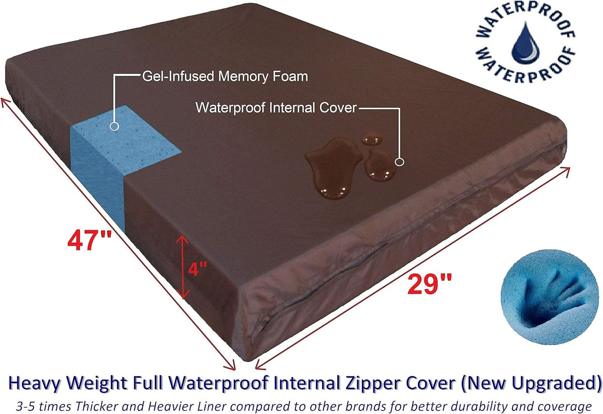 Dogbed4less Extra Large Orthopedic Memory Foam Dog Bed for Large Dogs with Durable Waterproof