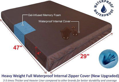 Dogbed4less Extra Large Orthopedic Memory Foam Dog Bed for Large Dogs with Durable Waterproof