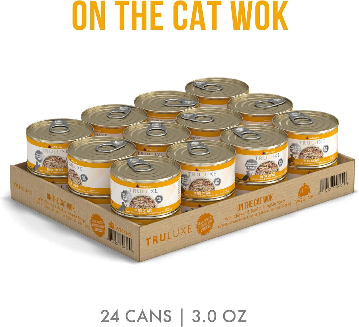 Weruva Truluxe Cat Food, On The Cat Wok with Chicken Breast & Beef in Pumpkin Soup, 3Oz Can (Pack