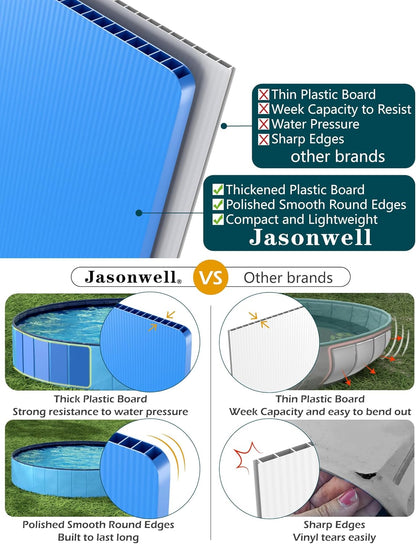 Jasonwell Foldable Dog Pool Collapsible Hard Plastic Dog Swimming Pool Portable Kiddie Pool Pet