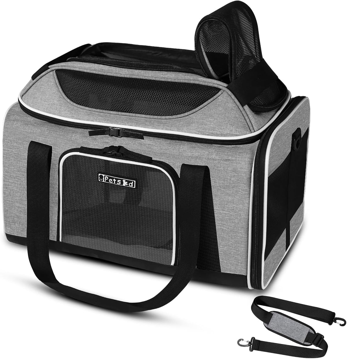 Petskd Top-Expandable Pet Carrier 18x11x11 Inches Delta American United Airline Approved